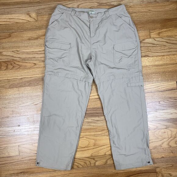 Royal Robbins Women’s Size 16 Beige Convertible Pants Zip Off Shorts Nylon Hikin - Picture 1 of 11